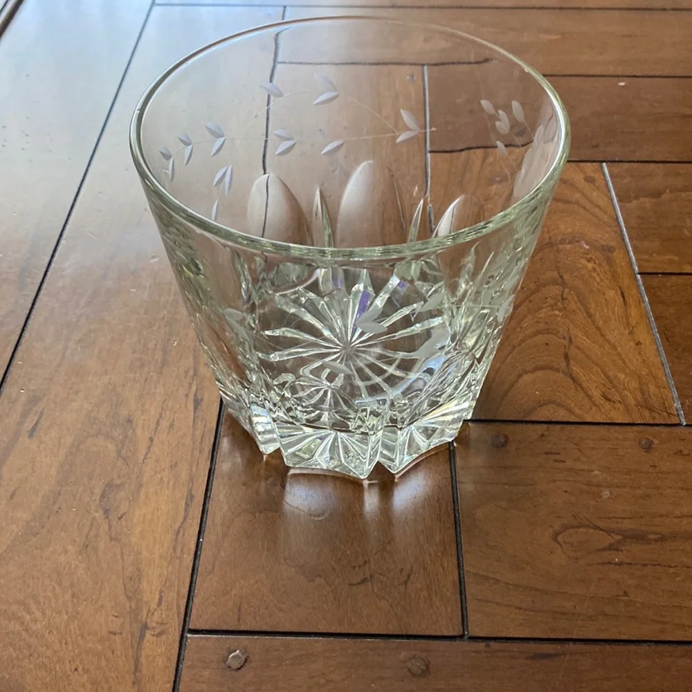 Princess House Crystal Cut Glass Ice Bucket Vintage 5 1/2 inches high